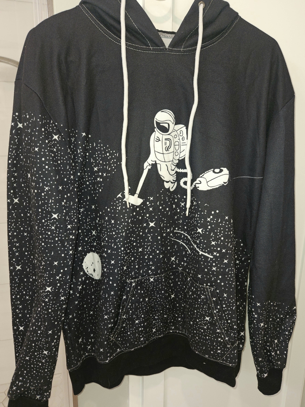 Men's Astronaut Print Hoodie Size Small